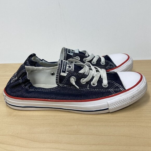 Converse Women's Blue Denim Shoreline Sneakers, Size 9 All Star Low Top Slip-On - Picture 2 of 7